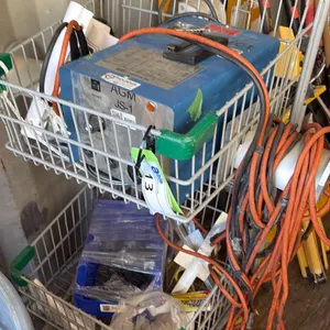 CART WITH AGM MODEL JS-1 WELDER WITH WELD PIN COVERS