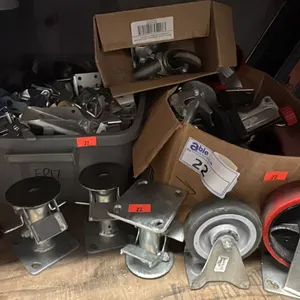2 LARGE BOXES HEAVY DUTY AND ASST CASTORS AND BRACKETS /LOCKS