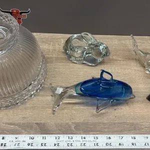 Asst. Figures & Crystal Lamp Shade 8" D.