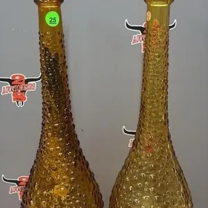 2 Amber Hobnail 15" Decanters, No Lids. *FC