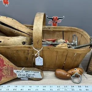 Wooden Fruit Basket w/Shoe Stretchers & Bo-Lo Jr.