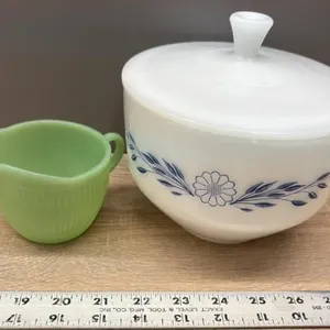 Heat Proof Grease Jar & Fire King Jadeite Jane
