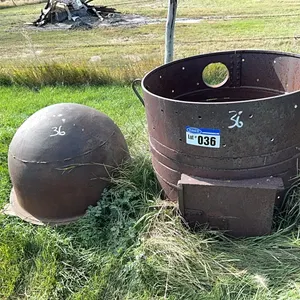 Cast Iron Caldron With Fire Box Stand
