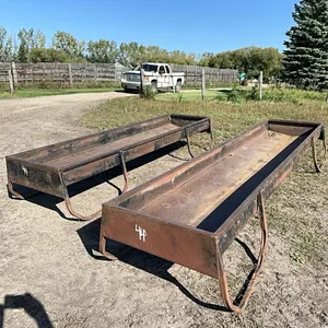 (2) Lewis Cattle Oiler Grain Troughs - 10 & 12FT