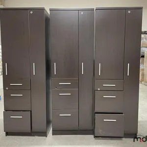 (3) Dark Wood Effect Locking Cabinets (No Keys) (23 13/16"x24"x71")
 UNRESERVED