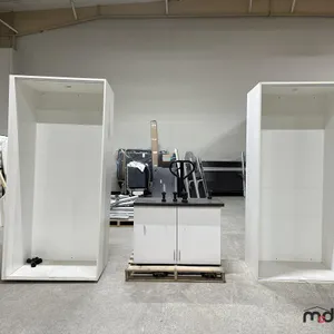 (2) Shelving Units (No Shelves) and White Overhead Cabinet
 UNRESERVED