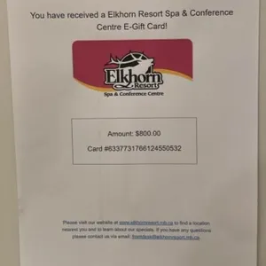 $800 Gift Card - Elkhorn Resort Spa & Conference