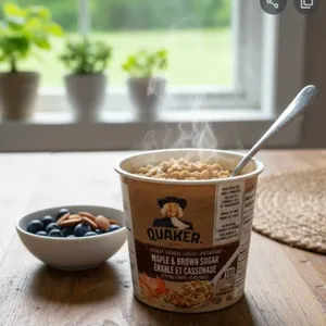 Quaker Maple & Brown Sugar Instant Oatmeal, 12 x 48g Cups