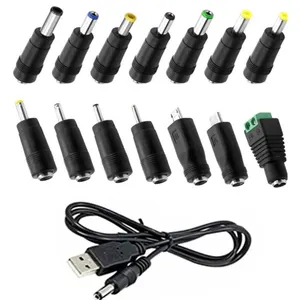 USB to DC5V Power Cord Includes 14 Adapter Plugs for Charging