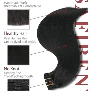 Safireny Human Hair #1B, 14 Inch, Women’s Hair Extension