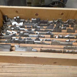 Shaper Cutter Blades in Wooden Storage Tray