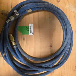 25 ft Heavy-Duty Blue Air Hose with Brass Fittings