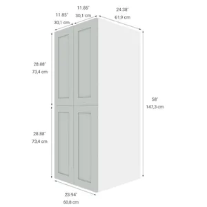 Eklipse RD-GM2458-GT 24″Wx58″H 4 Door Pantry, Angelite