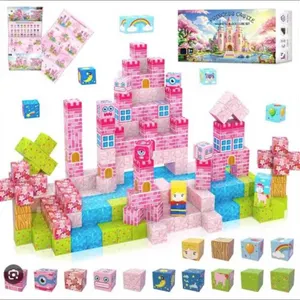 200-Piece Princess Castle Magnetic Block Cube Set for Ages 3+