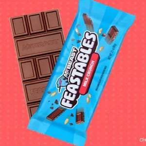 MrBeast Milk Chocolate Crunch Bars, 10-Bar Pack, 60 g Each