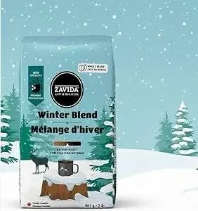Zavida Coffee Roasters Winter Blend Medium Roast Whole Bean Coffee 907g