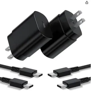 2 – 2 Packs Charging Adapters With Cables, Model X0045HAI5H, for Samsung 25W Charger