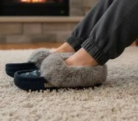 Laurentian Chief Moccasins 658L Navy Blue Size 5