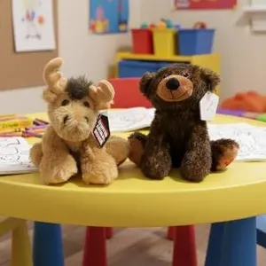 Two Plush Animal Toys – Bear and Moose with Tags