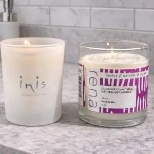 Two Candles: Inis Energy of the Sea and Rena Lavender Chamomile
