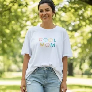 Mary Square XXL Short-Sleeve T-Shirt with ‘Cool Mom’ Design