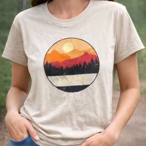 Lago Apparel Co T-Shirt With Scenic Design, Size M