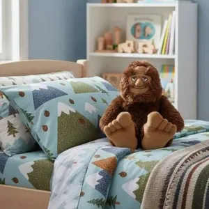 Bigfoot Sasquatch Plush Toy with Brown Fur and Detailed Features