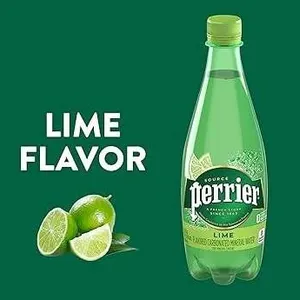 Perrier Lime Carbonated Bottled Water Lot with 24 x 500mL Bottles