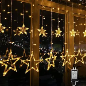 Lot of 2 -LED Star Curtain Lights, Warm White,