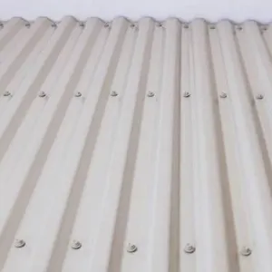 Lot of 10 panels of Tuftex UltraVinyl Corrugated Panels, 26″x10 ft, Opaque Tan