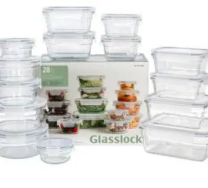 Glasslock 28-Piece Glass Container Set – Oven-Safe, 450°F
