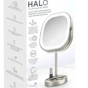 Conair Halo Lighted Mirror with Rechargeable Cordless Design and USB Port