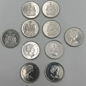 10 Canadian 50 Cents Coins Featuring Queen Elizabeth II