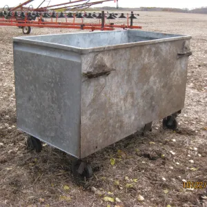 Metal Bin on Wheels