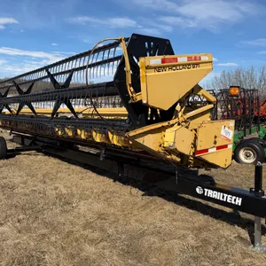 30’ New Holland 971 Straight Cut Combine Header w/ Trailtech Header Transport, Model SS6000, S/N 993890