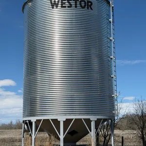 2015 Westor 18' 6 Ring 5700 bushel Hopper Bottom Grain Bin w/ Crank Handle Gate Opener and OPI Moisture Sensor, Full bin indicator, Skid * To be remov