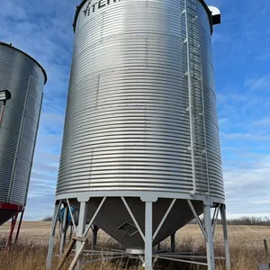 Viterra 18' 6 Ring 5700 bushel Hopper Bottom Grain Bin w/ Crank Handle Gate Opener,  Twin Roof Air Vents and OPI Moisture Sensor, Full bin indicator, 
