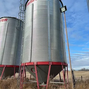 Twister 14' 3000bu 7 Ring Hopper Bottom Grain Bin w/ Crank Handle Gate Opener, Horizontal Aeration Tube, Full bin indicator, Skid * FAN NOT INCLUDED *
