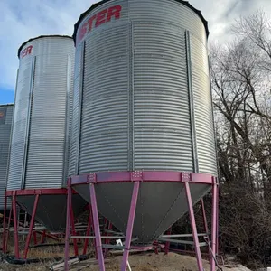 Twister 14' 2200bu 5 Ring Hopper Bottom Grain Bin w/ Crank Handle Gate Opener, Full bin indicator, Skid * To be removed by September 15, 2026