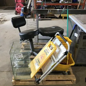 Pallet w/ Rolling Chairs, Mop Bucket, Glass Shelf & Other Items
 UNRESERVED
