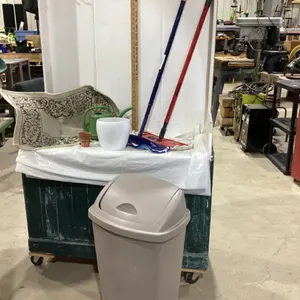 PLASTIC STERILITE GARGABE BIN, FLOOR MAT, MOPS, VASES