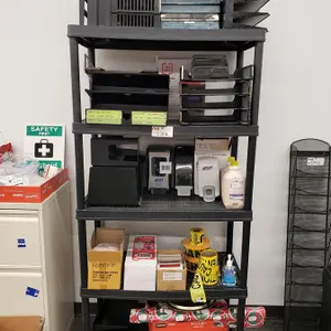 Office Supplies & Black Plastic Racking (18'' x 36 x 72'')
 UNRESERVED
