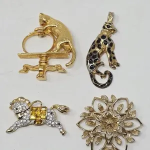 Rhinestone Animal Brooch Lot