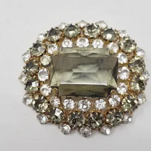 Stunning Vintage Smoky Tone Rhinestone Brooch