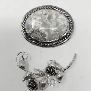 Polished Stone Brooch Lot