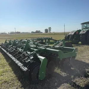 2023 40’ John Deere model 2680 H high speed vertical tillage, notched front blades,￼ four very heavy duty 600/50/R 22.5 tires, low acred machine, well