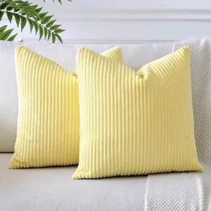 New JOTOM Pack of 2 Corduroy Throw Pillow Covers Soild Decorative Pillow Covers Soft Square Pillowcase for Couch Sofa Bedroom Car 22x22 Inch 55x55 cm 