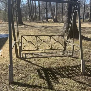Metal green swing 75inLx59inWx76inH