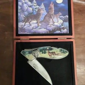 Pocket knife in wood case