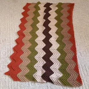 Fall colored small afghan throw/lap blanket